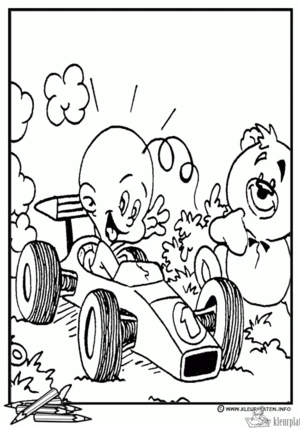 Raceauto 3 kleurplaat om te printen en kleuren