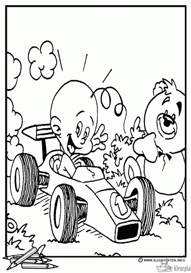 Raceauto 3 kleurplaat