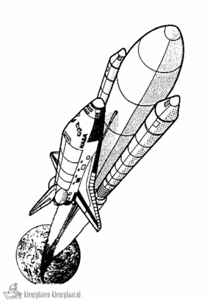 Raket 1 kleurplaat om te printen en kleuren
