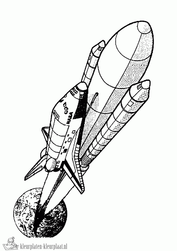 Raket 1 kleurplaat