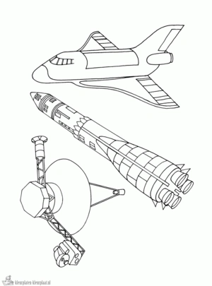 Raket 2 kleurplaat om te printen en kleuren