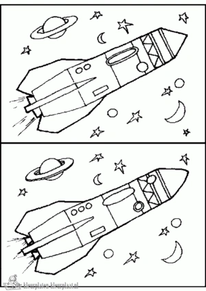 Raket 9 kleurplaat om te printen en kleuren