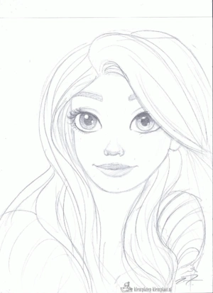 Rapunzel 1 kleurplaat om te printen en kleuren