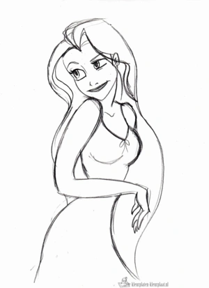 Rapunzel 16 kleurplaat om te printen en kleuren