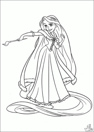 Rapunzel 3 kleurplaat om te printen en kleuren