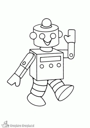 Robot 1 kleurplaat om te printen en kleuren