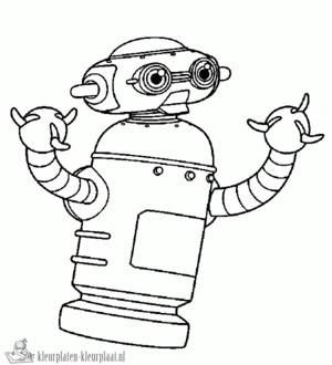Robot 13 kleurplaat om te printen en kleuren
