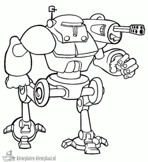 Robot 2 kleurplaat om te printen en kleuren