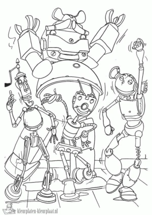 Robot 6 kleurplaat om te printen en kleuren