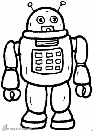 Robot 9 kleurplaat om te printen en kleuren