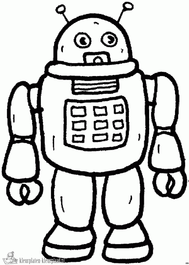 Robot 9 kleurplaat