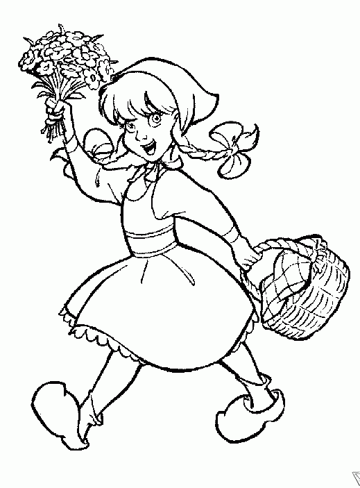 Roodkapje 1 kleurplaat