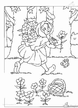 Roodkapje 2 kleurplaat om te printen en kleuren