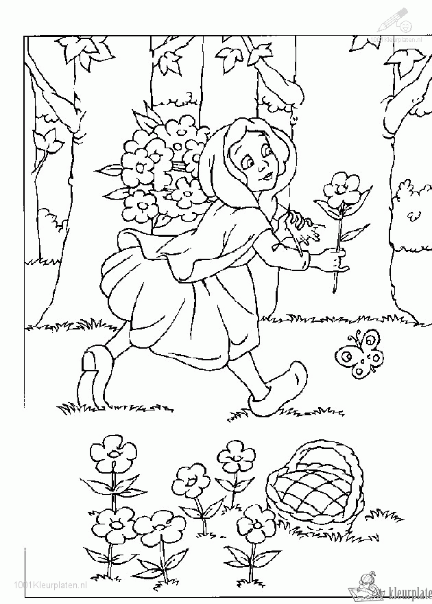Roodkapje 2 kleurplaat