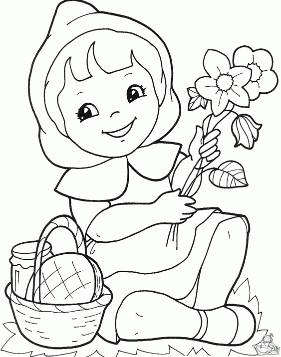 Roodkapje 21 kleurplaat