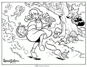 Roodkapje 30 kleurplaat om te printen en kleuren