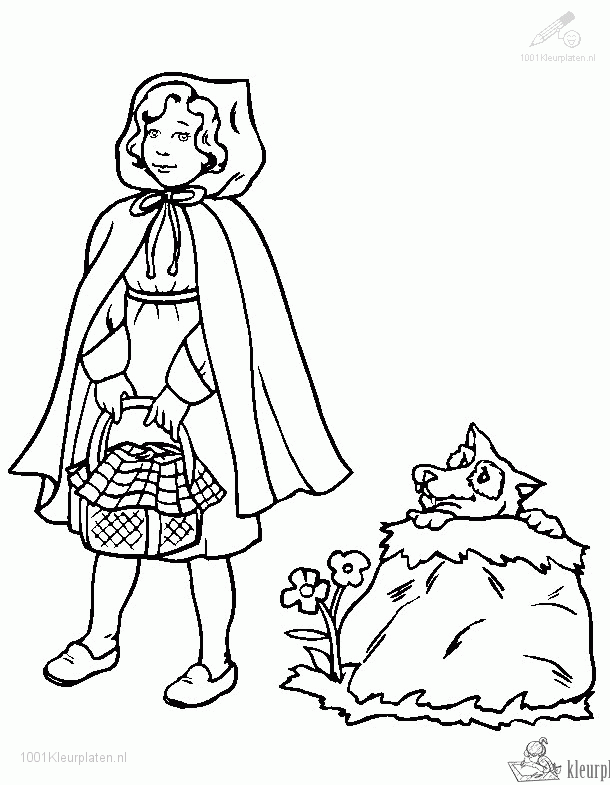 Roodkapje 4 kleurplaat