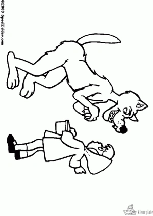 Roodkapje 6 kleurplaat om te printen en kleuren