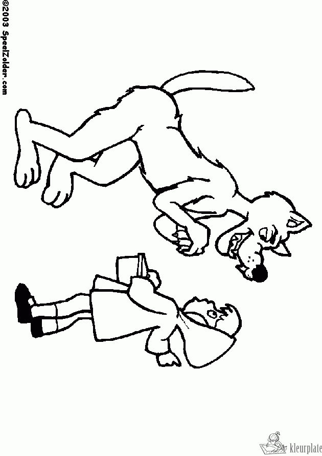 Roodkapje 6 kleurplaat