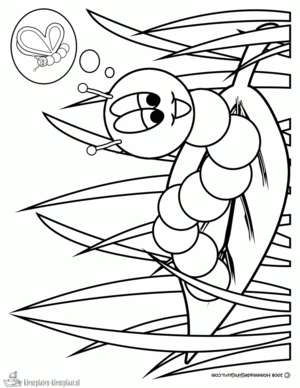 Rups 2 kleurplaat om te printen en kleuren