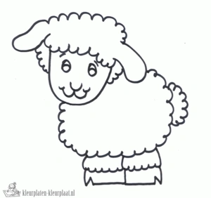 Schaap 34 kleurplaat om te printen en kleuren