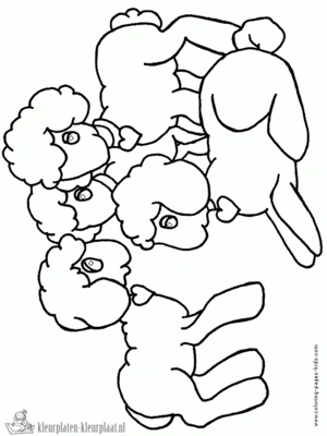 Schaap 8 kleurplaat om te printen en kleuren