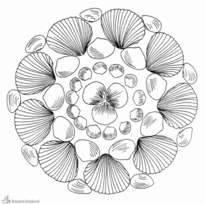 Schelpen 2 kleurplaat om te printen en kleuren