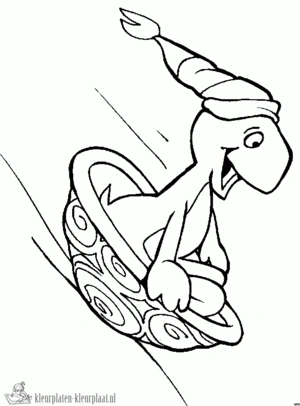 Schildpad 8 kleurplaat om te printen en kleuren