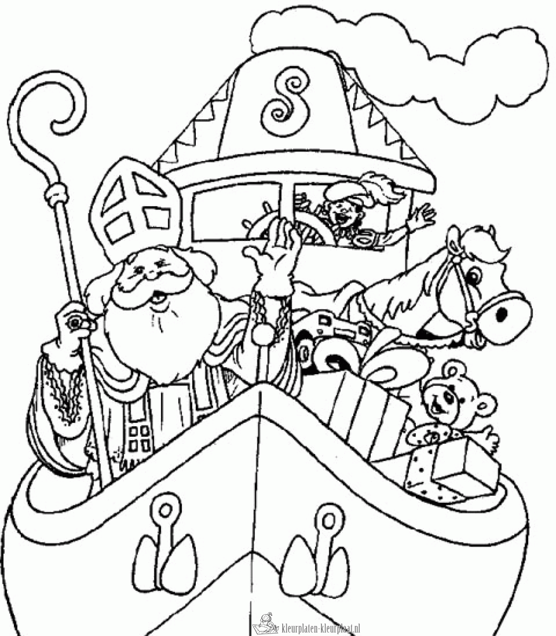 Sinterklaas 1 kleurplaat