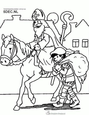 Sinterklaas 157 kleurplaat om te printen en kleuren