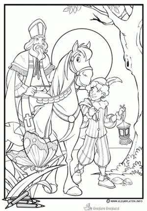 Sinterklaas 172 kleurplaat om te printen en kleuren