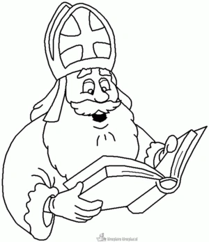 Sinterklaas 182 kleurplaat om te printen en kleuren