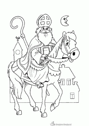 Sinterklaas 2 kleurplaat om te printen en kleuren