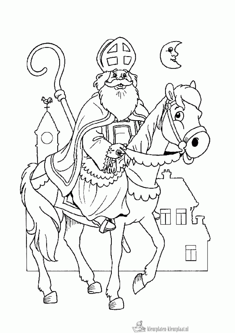 Sinterklaas 2 kleurplaat