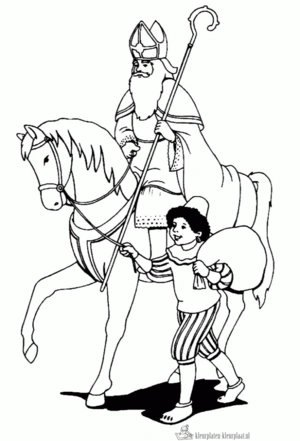 Sinterklaas 208 kleurplaat om te printen en kleuren