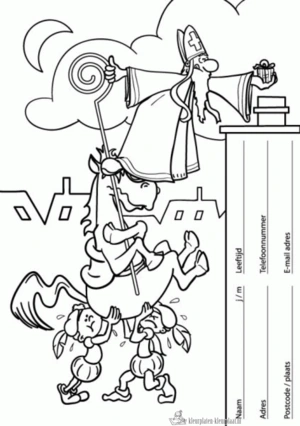 Sinterklaas 31 kleurplaat om te printen en kleuren