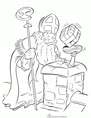 Sinterklaas 33 kleurplaat om te printen en kleuren