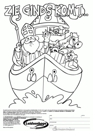 Sinterklaas 42 kleurplaat om te printen en kleuren