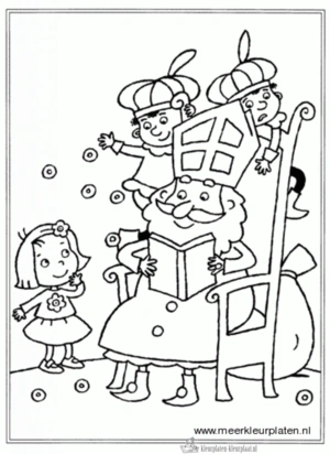 Sinterklaas 5 kleurplaat om te printen en kleuren