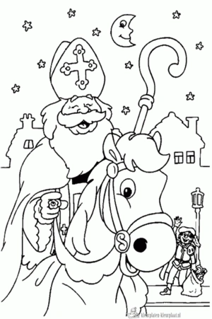 Sinterklaas 65 kleurplaat om te printen en kleuren