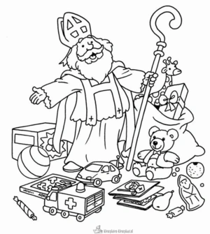 Sinterklaas 9 kleurplaat om te printen en kleuren