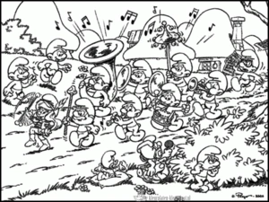 Smurfen kleurplaten om te printen en kleuren