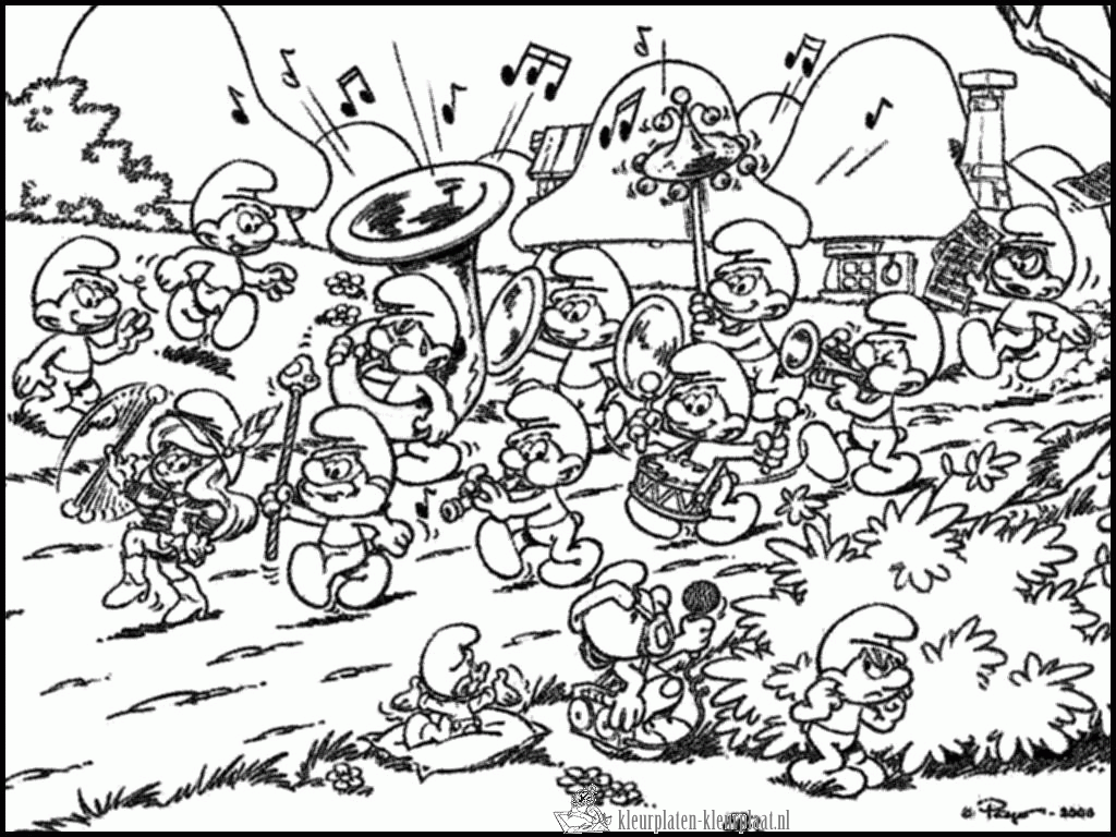 Smurfen 1 kleurplaat