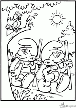 Smurfen 10 kleurplaat om te printen en kleuren