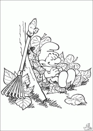 Smurfen 11 kleurplaat om te printen en kleuren