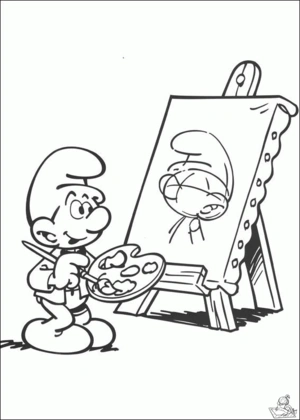 Smurfen 15 kleurplaat om te printen en kleuren