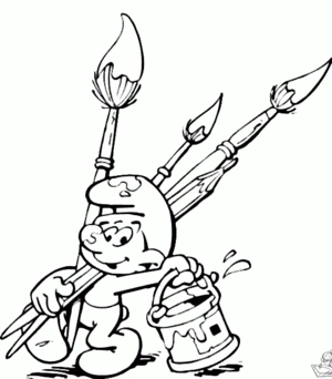 Smurfen 20 kleurplaat om te printen en kleuren