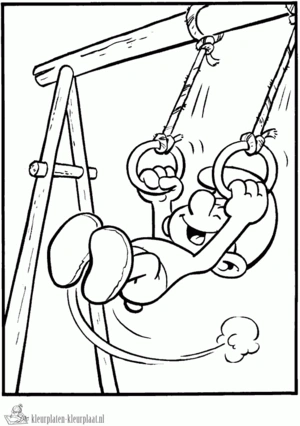 Smurfen 3 kleurplaat om te printen en kleuren