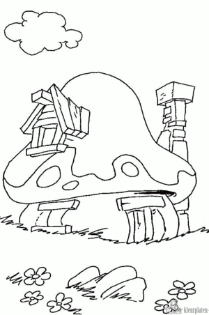 Smurfen 8 kleurplaat om te printen en kleuren