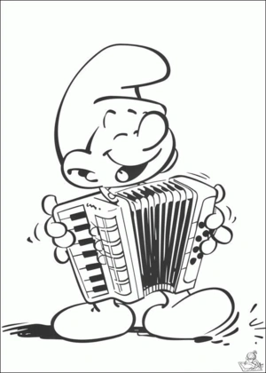 Smurfen 9 kleurplaat om te printen en kleuren